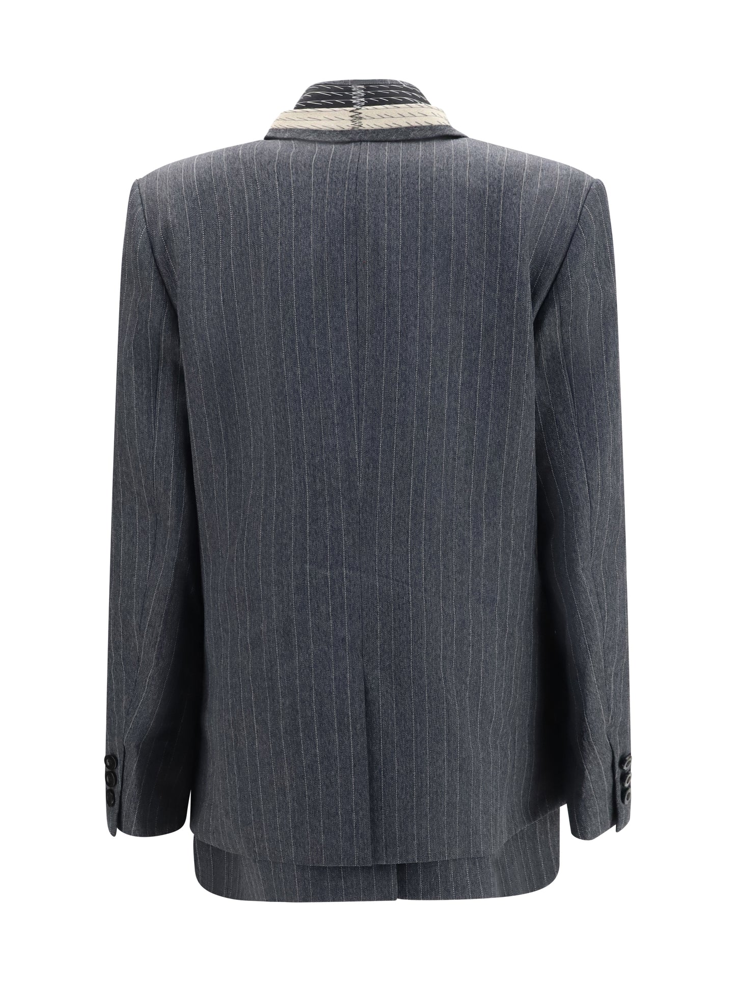Sacai Women Pinstripe Single Breasted Jacket SACAI