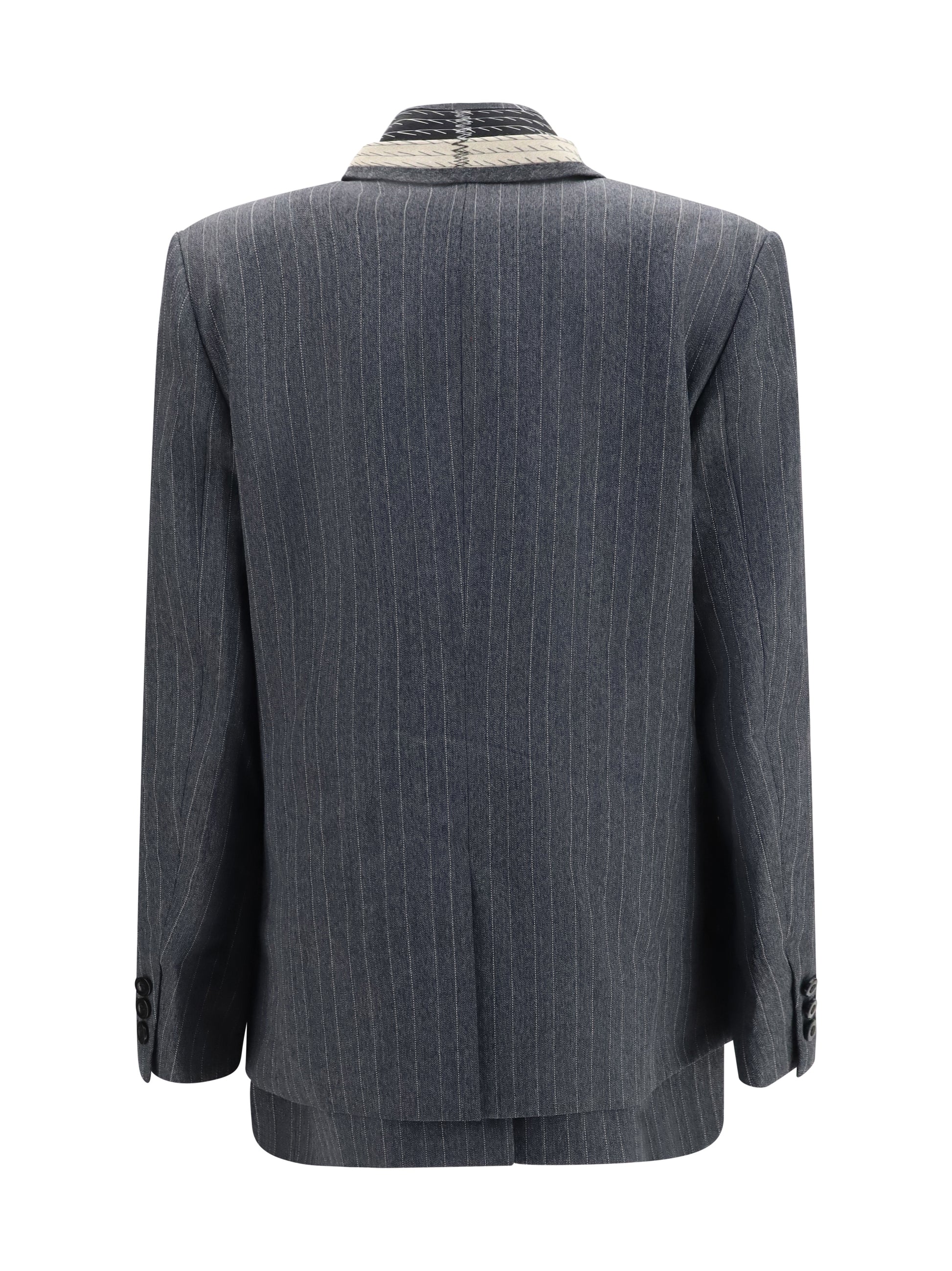 Sacai Women Pinstripe Single Breasted Jacket SACAI