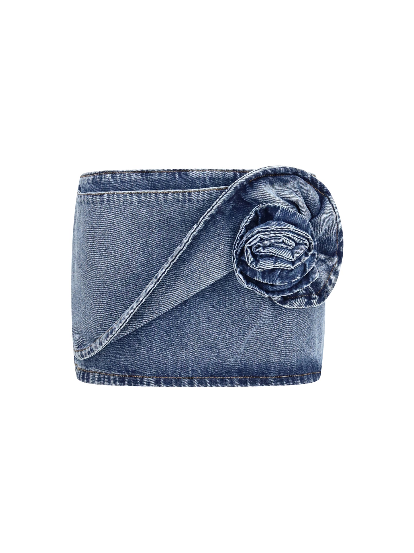 Magda Butrym Women Twisted Floral Denim Mini Skirt