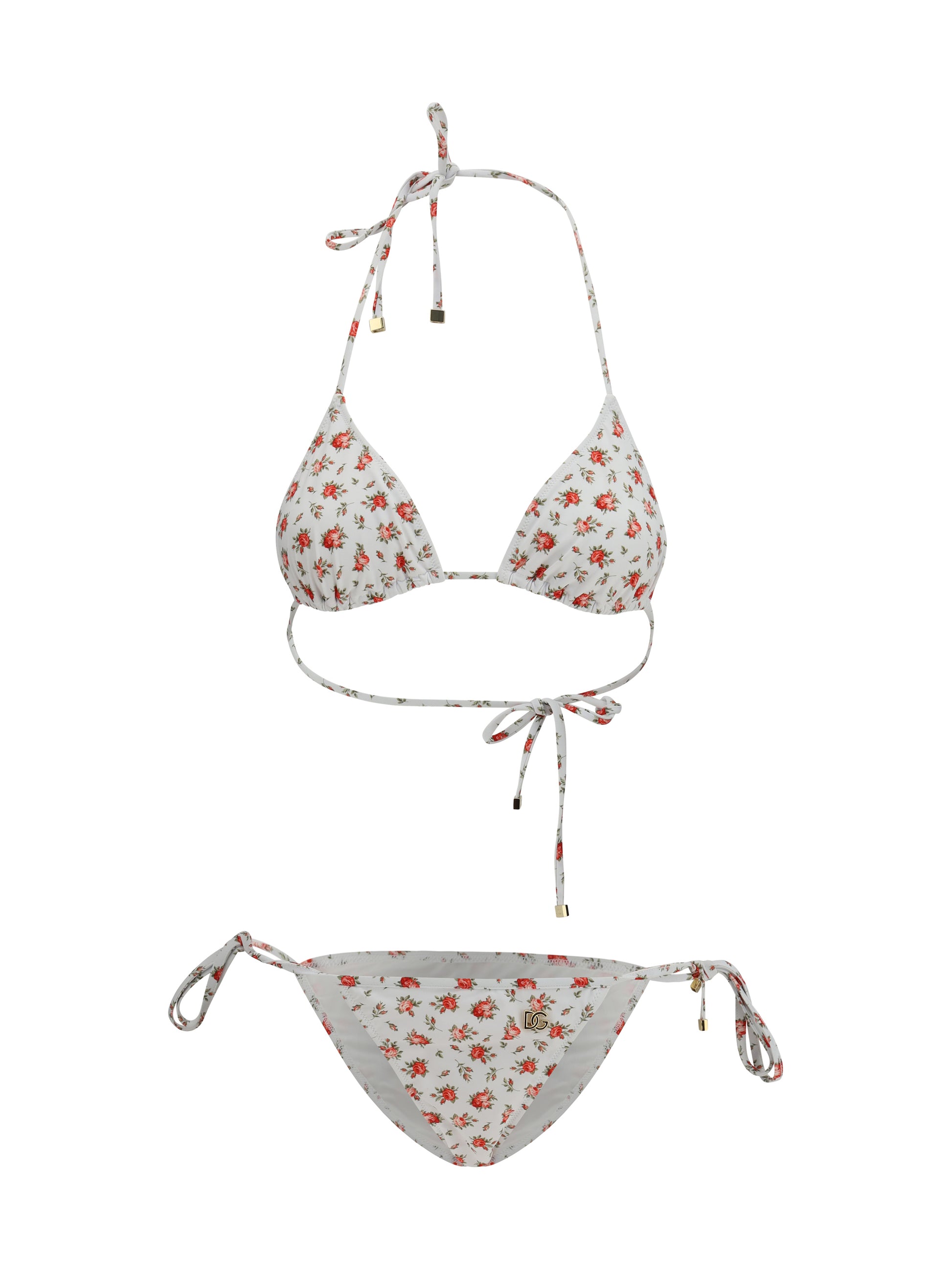 Dolce & Gabbana Women Triangle Bikini With Roselline Print DOLCE & GABBANA
