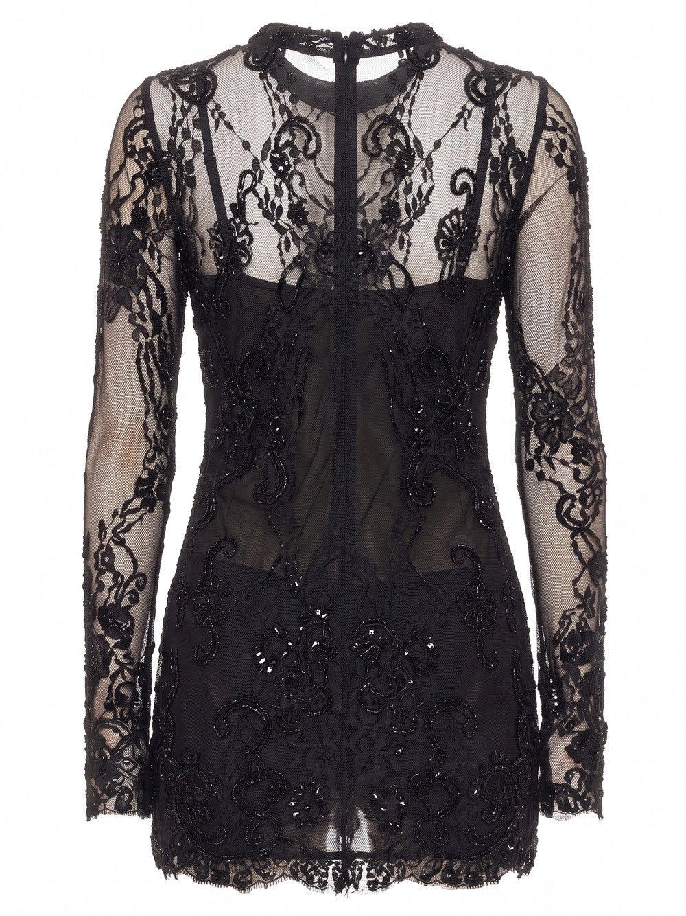 Blumarine Women Short Lace Dress With Embroidery BLUMARINE