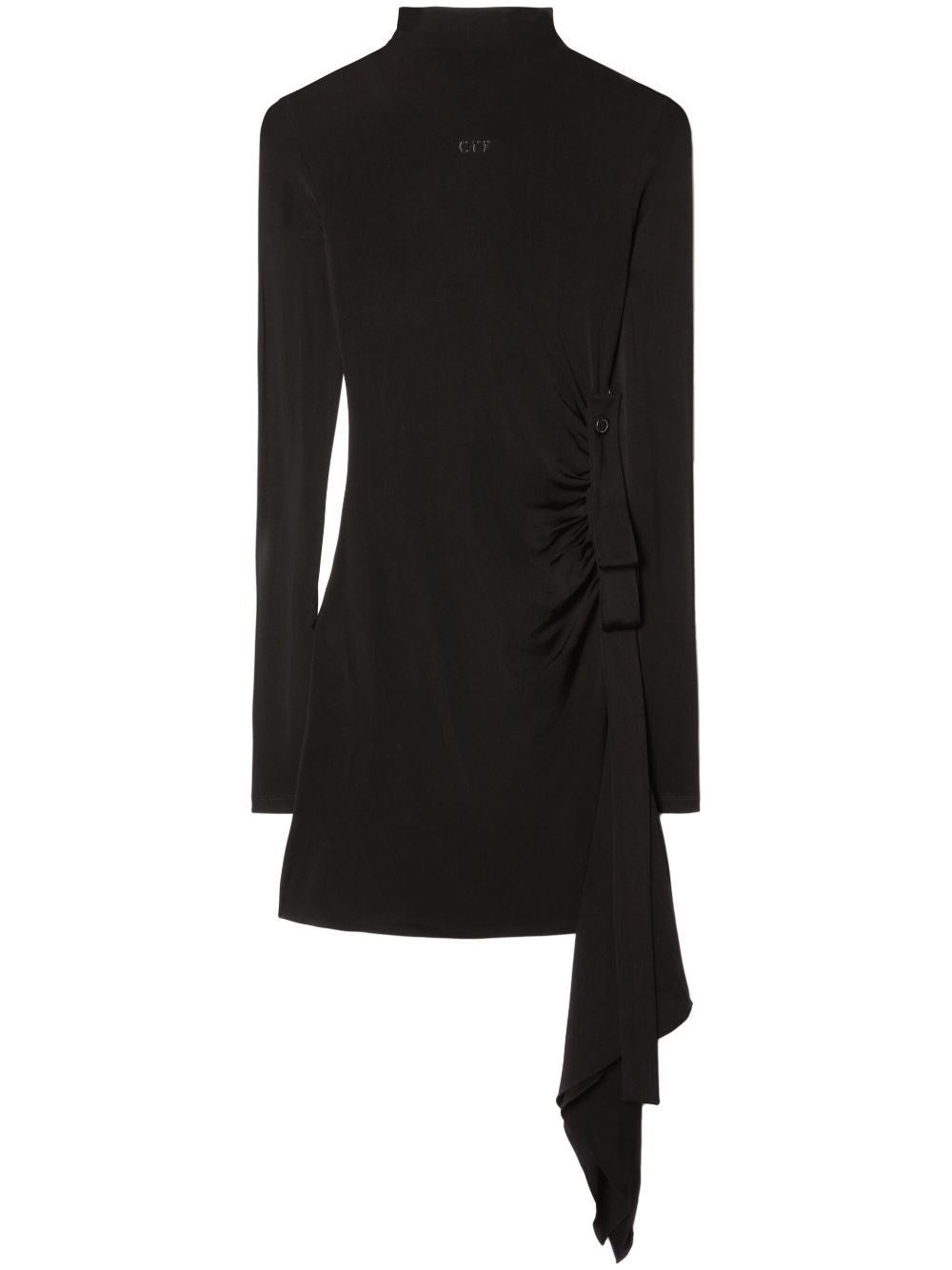 Off-White Women Sec Skin Draped Mini Dress Ls Black - Bl OFF-WHITE