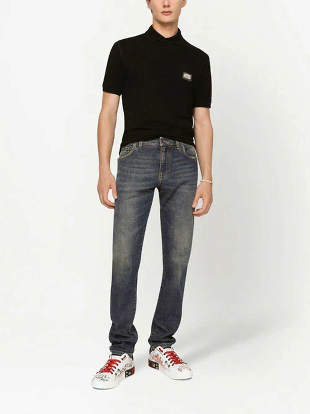 Dolce & Gabbana Men Polo Shirt With Appliqué DOLCE & GABBANA