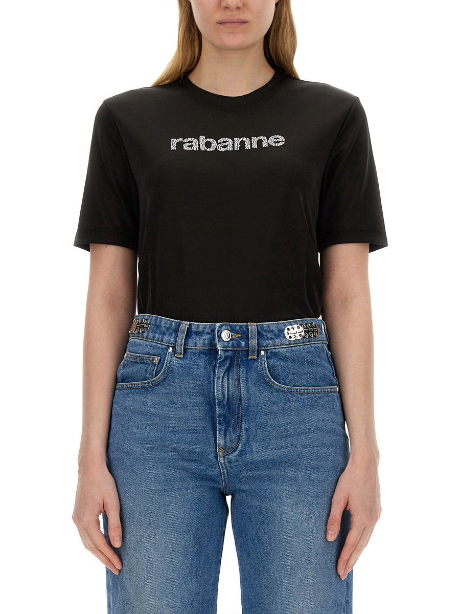 Rabanne Women T-Shirt With Logo PACO RABANNE