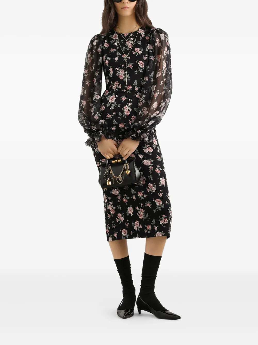 Dolce & Gabbana Women Floral Midi Dress DOLCE & GABBANA