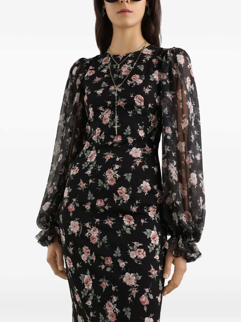 Dolce & Gabbana Women Floral Midi Dress DOLCE & GABBANA