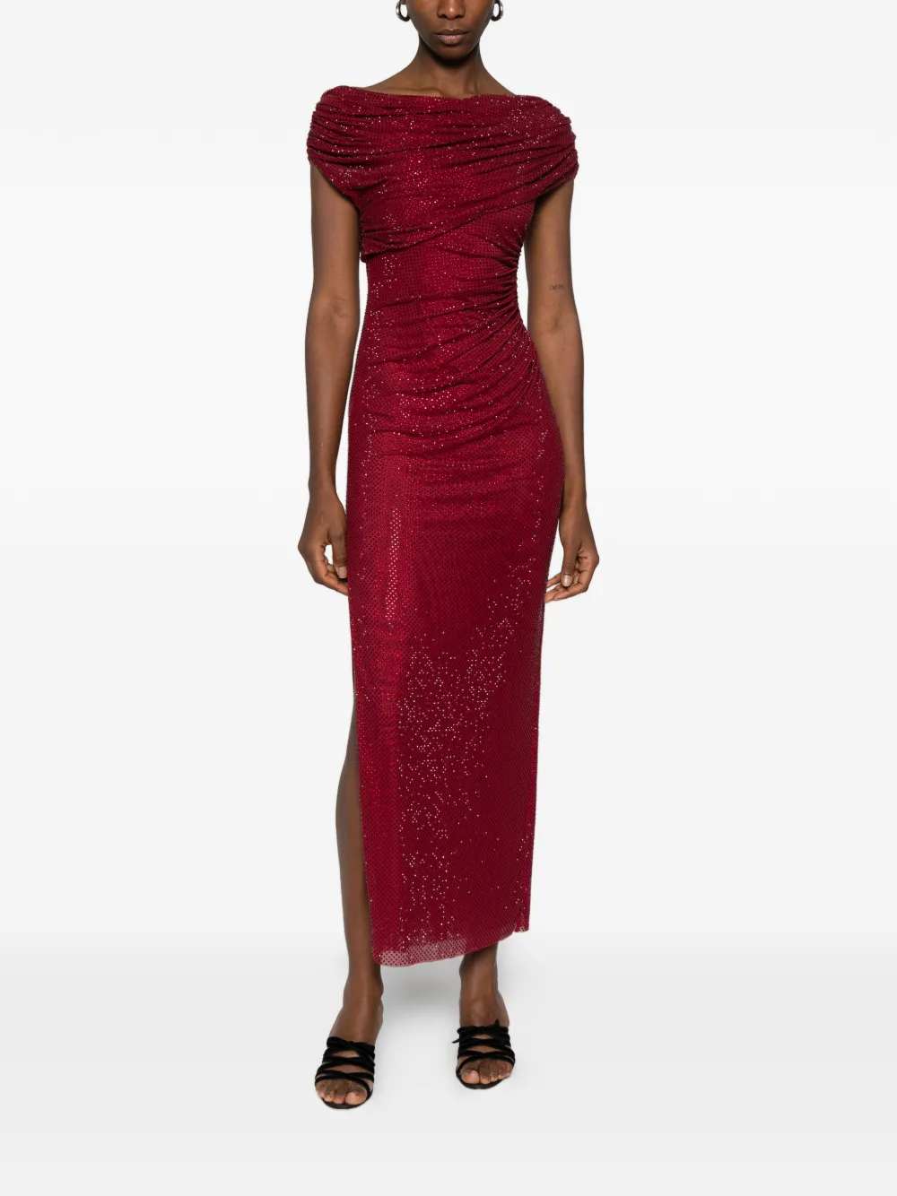 Self-Portrait Women Draped Midi Dress SELF-PORTRAIT