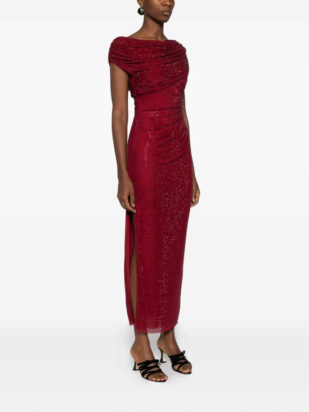 Self-Portrait Women Draped Midi Dress SELF-PORTRAIT