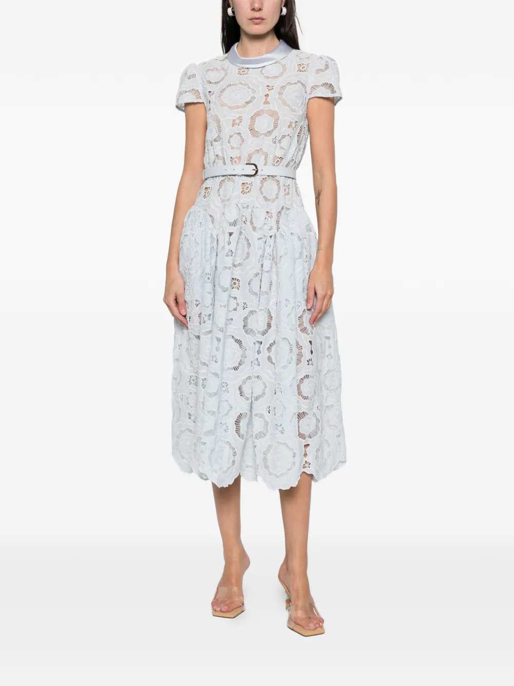 Self-Portrait Women Floral Lace Midi Dress SELF-PORTRAIT