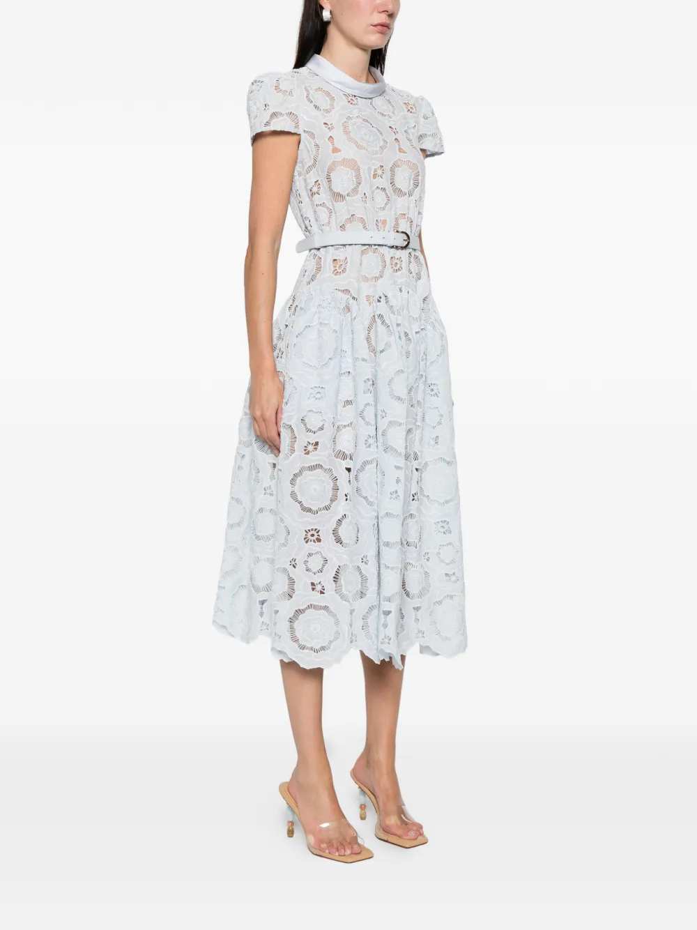 Self-Portrait Women Floral Lace Midi Dress SELF-PORTRAIT