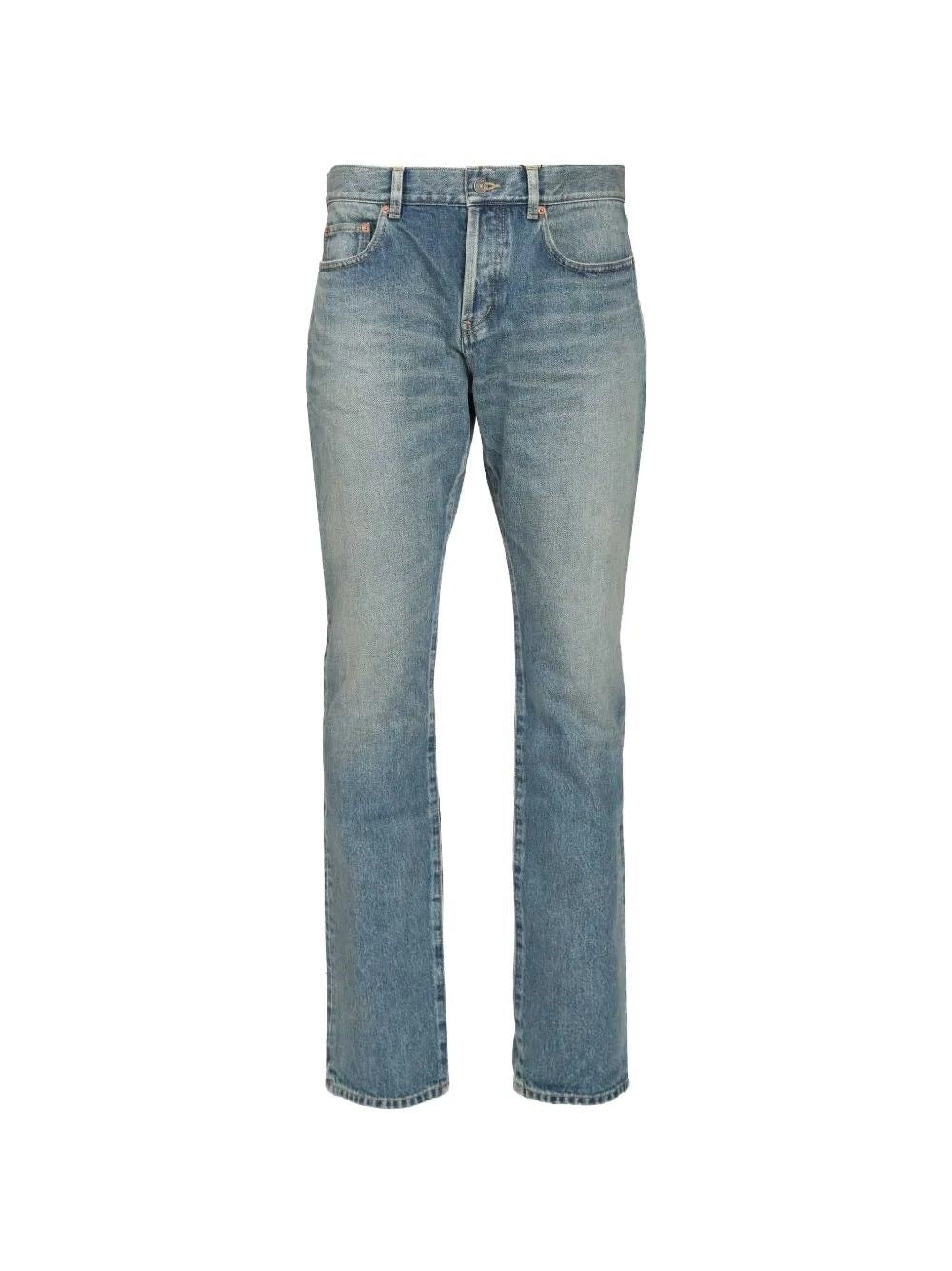 Saint Laurent Men Slim Relaxed Low Rise Jeans In Blue Denim SAINT LAURENT
