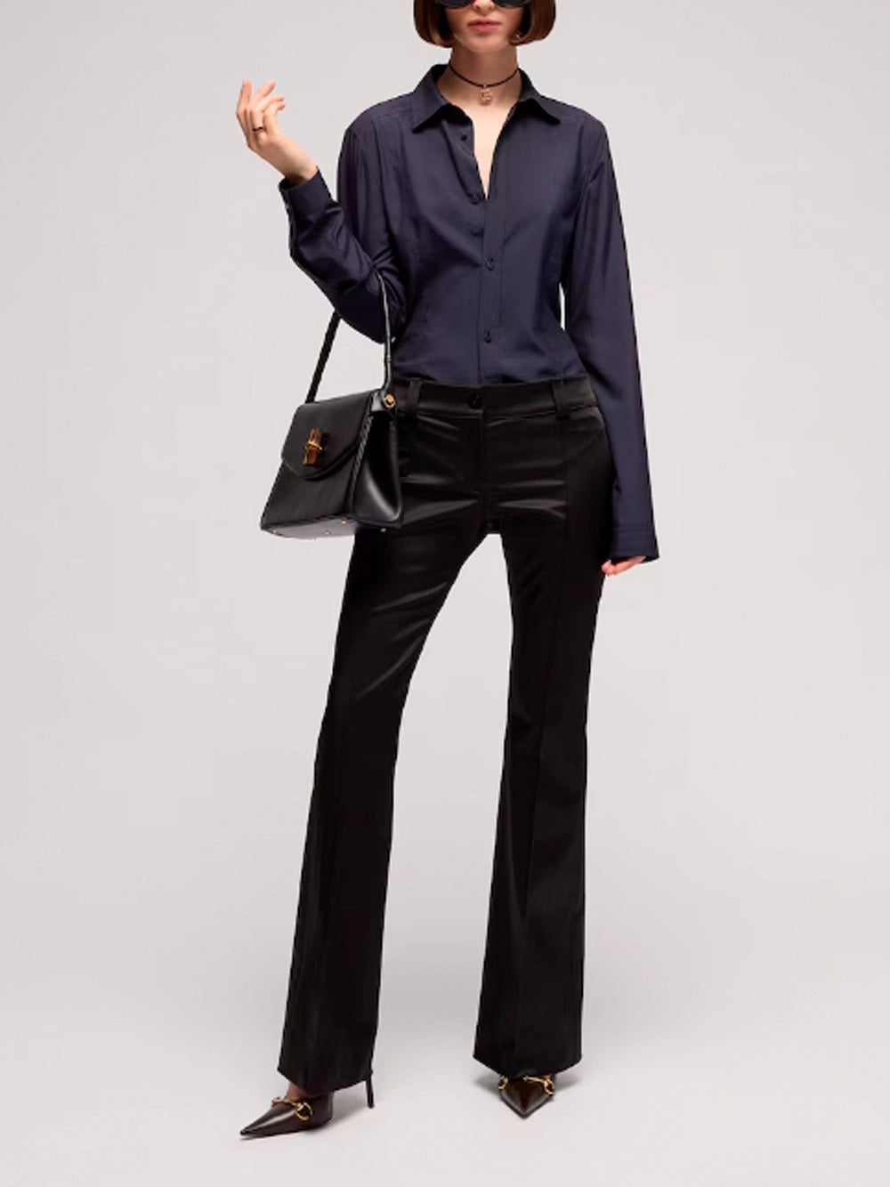 Gucci Women Acetate Duchesse Flared Pants GUCCI