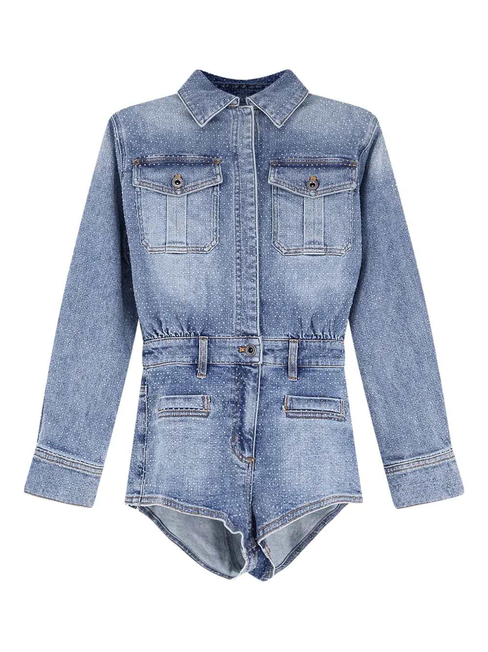 Self-Portrait Women Denim Playsuit SELF-PORTRAIT