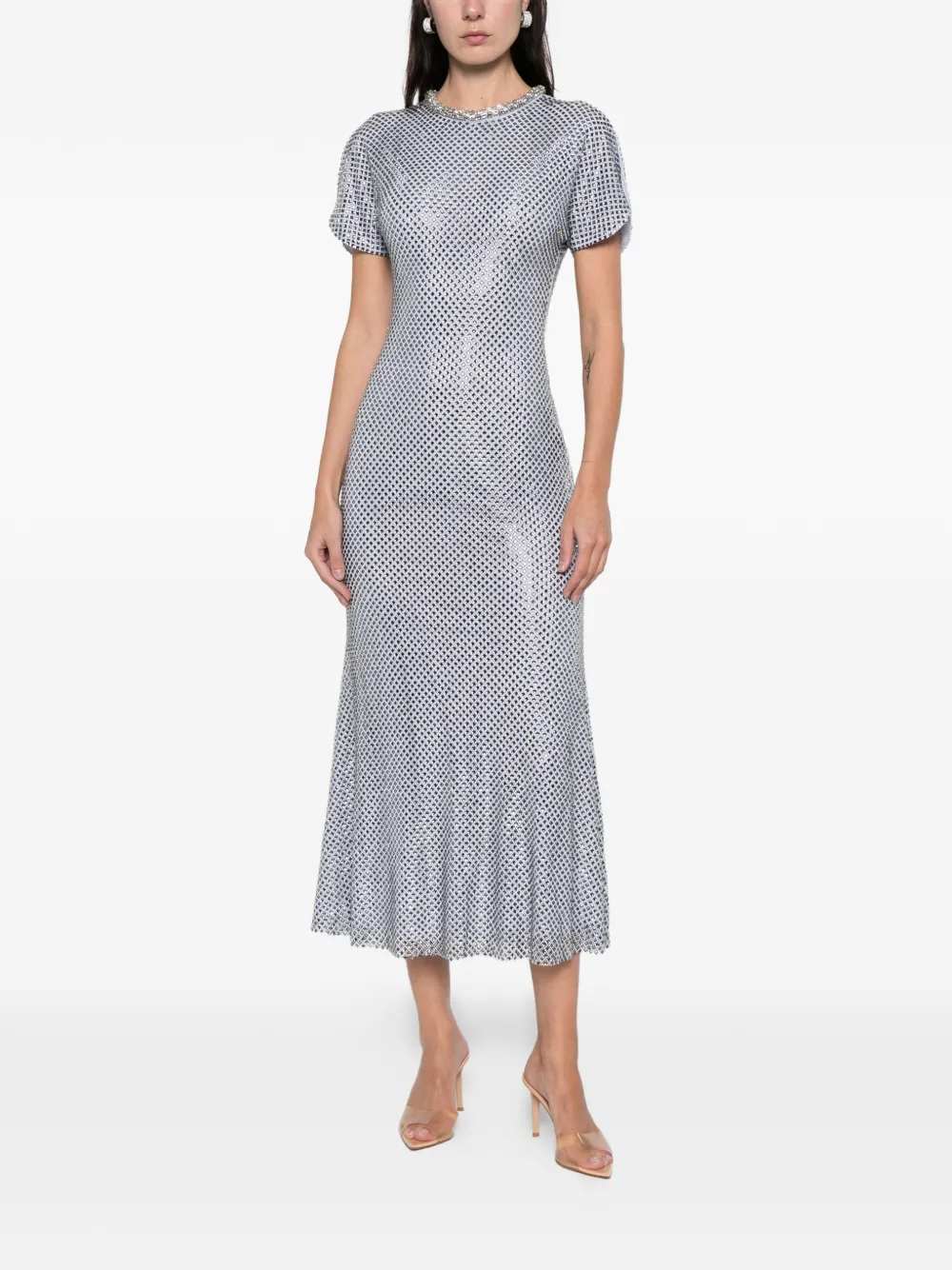 Self-Portrait Women Midi Dress With Rhinestones SELF-PORTRAIT