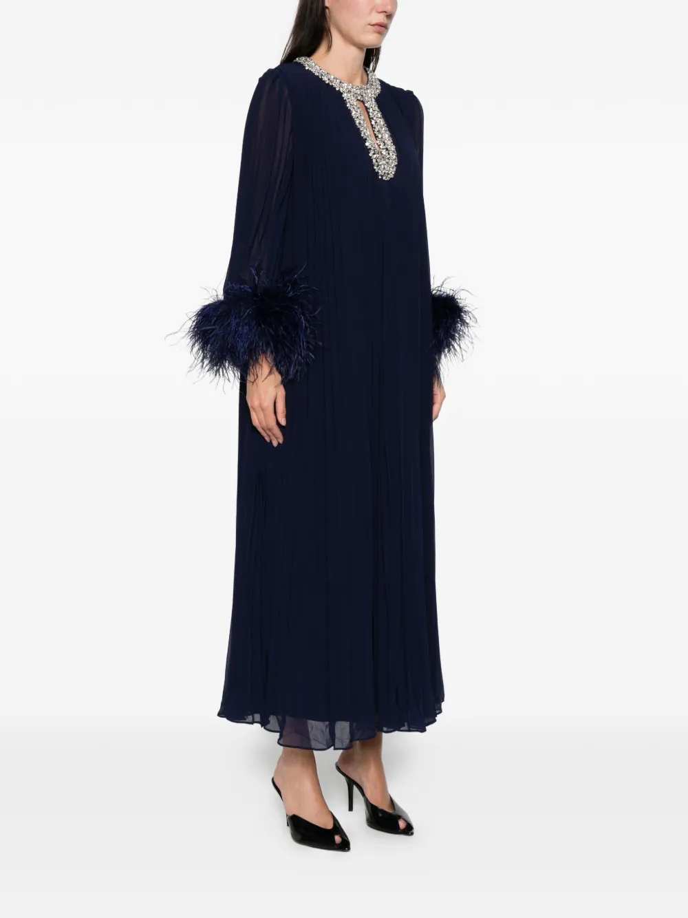 Self-Portrait Women Long Pleated Dress SELF-PORTRAIT