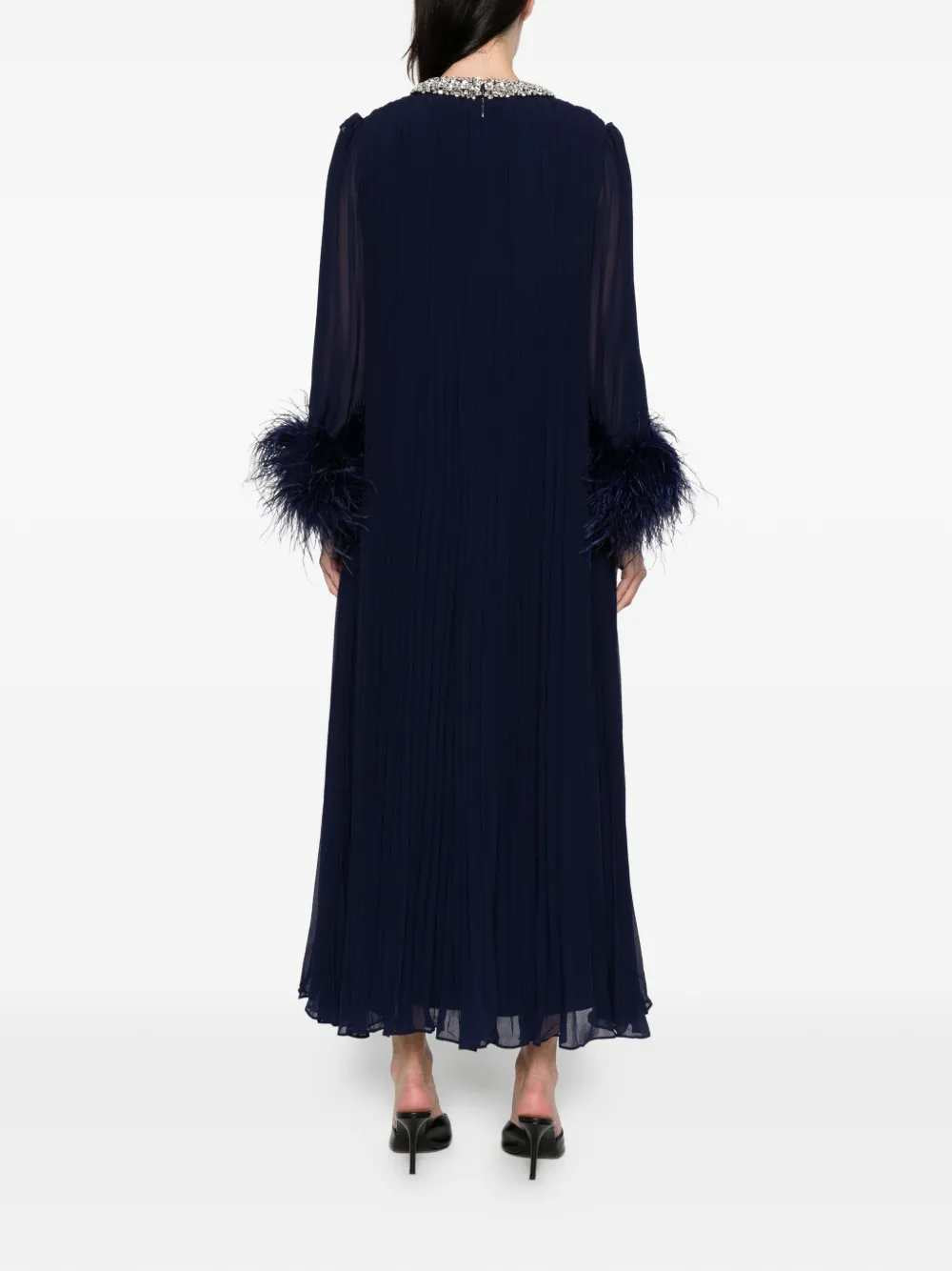 Self-Portrait Women Long Pleated Dress SELF-PORTRAIT