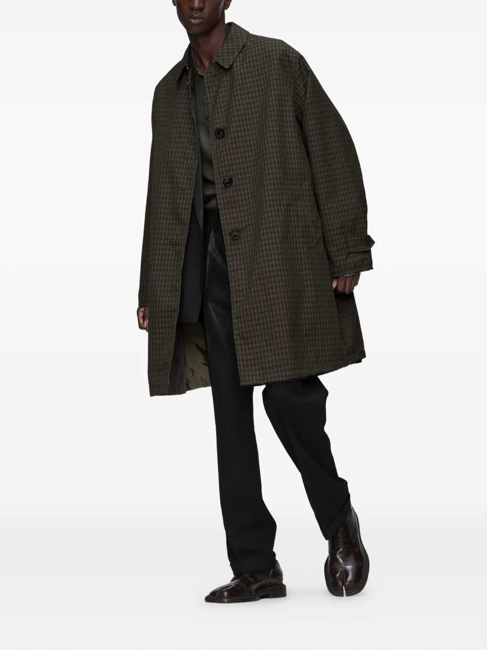 Maison Margiela Men Buttoned Plaid Trench Coat MAISON MARGIELA