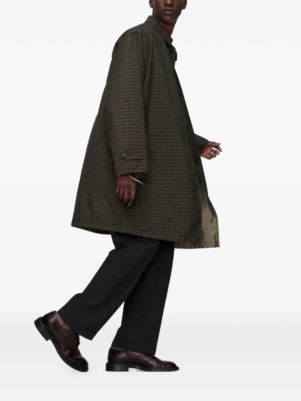 Maison Margiela Men Buttoned Plaid Trench Coat MAISON MARGIELA
