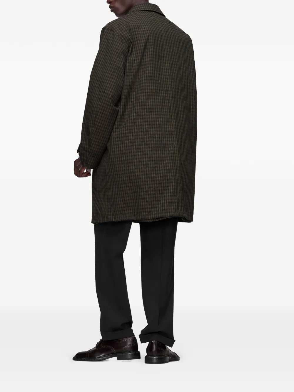Maison Margiela Men Buttoned Plaid Trench Coat MAISON MARGIELA