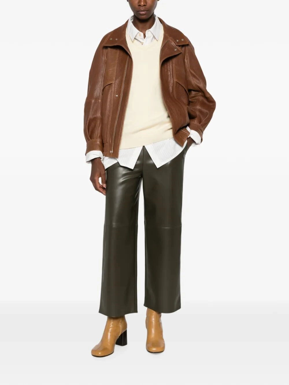 Max Mara Women Maxmara `S Leather-Look Cropped Pants MAX MARA