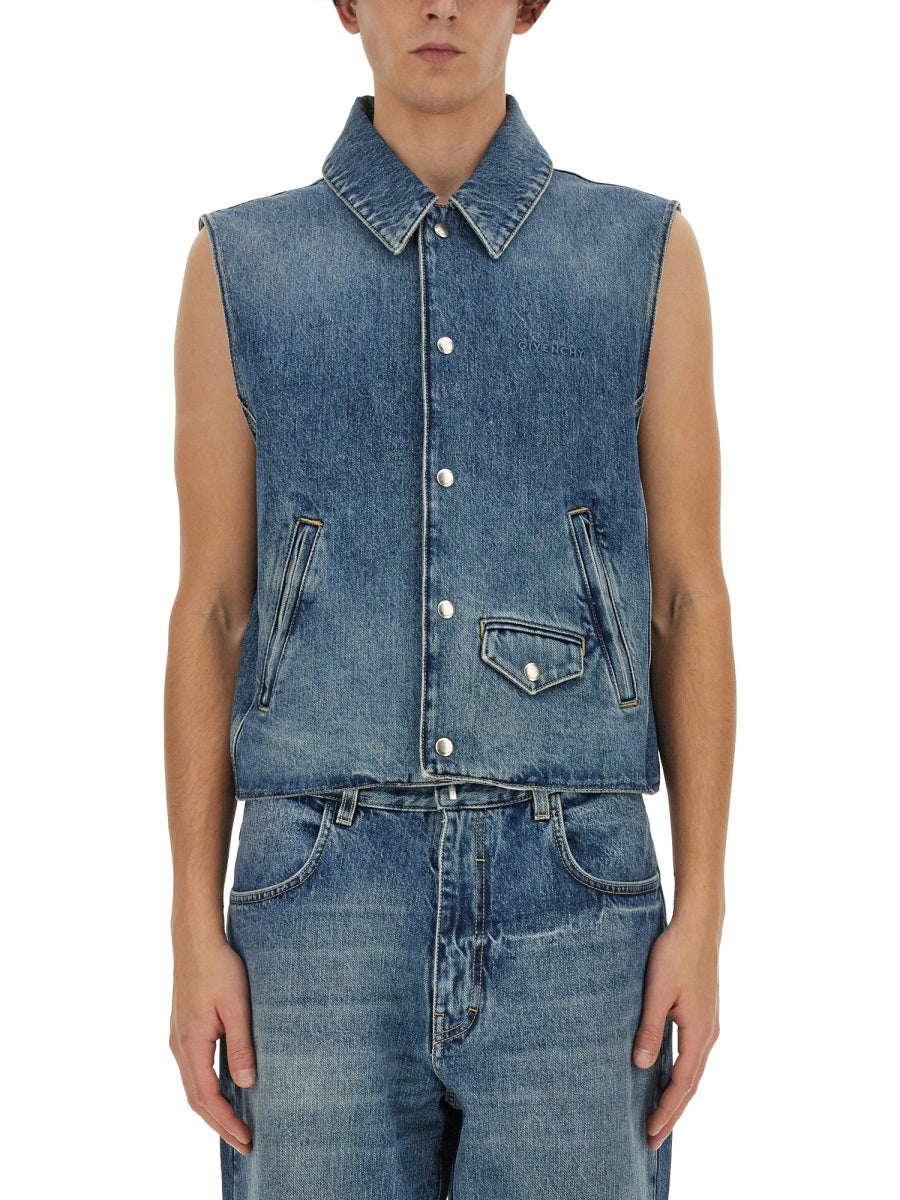 Givenchy Men Denim Vest GIVENCHY