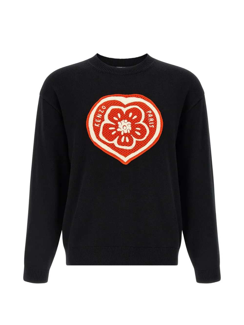 Kenzo Men Crewneck Sweater With Heart Embroidery