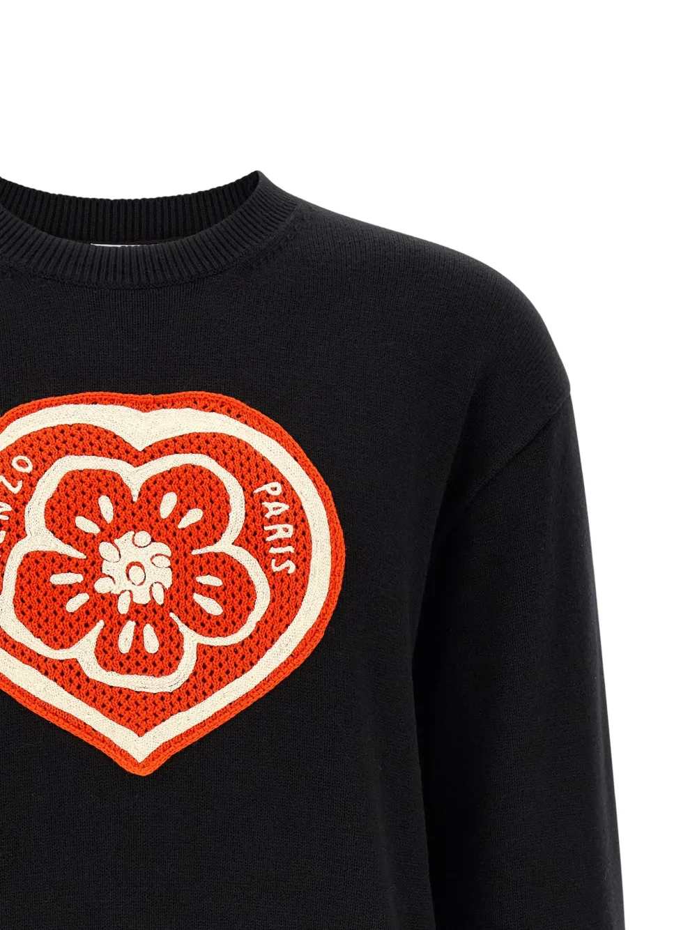 Kenzo Men Crewneck Sweater With Heart Embroidery