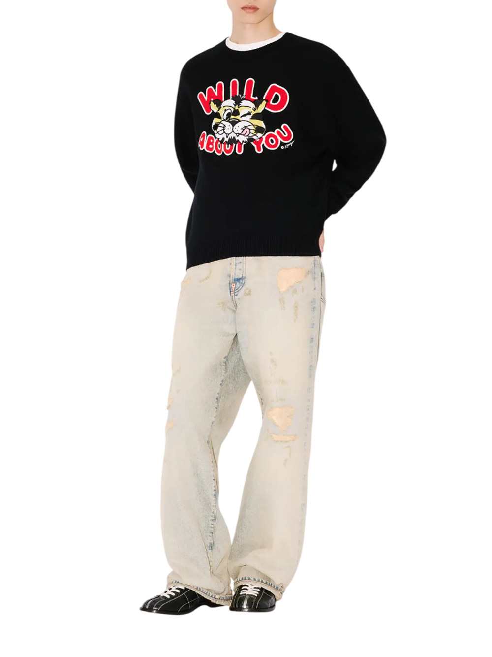 Kenzo Men Kenzo Wild Tiger Wool And Cotton Sweater