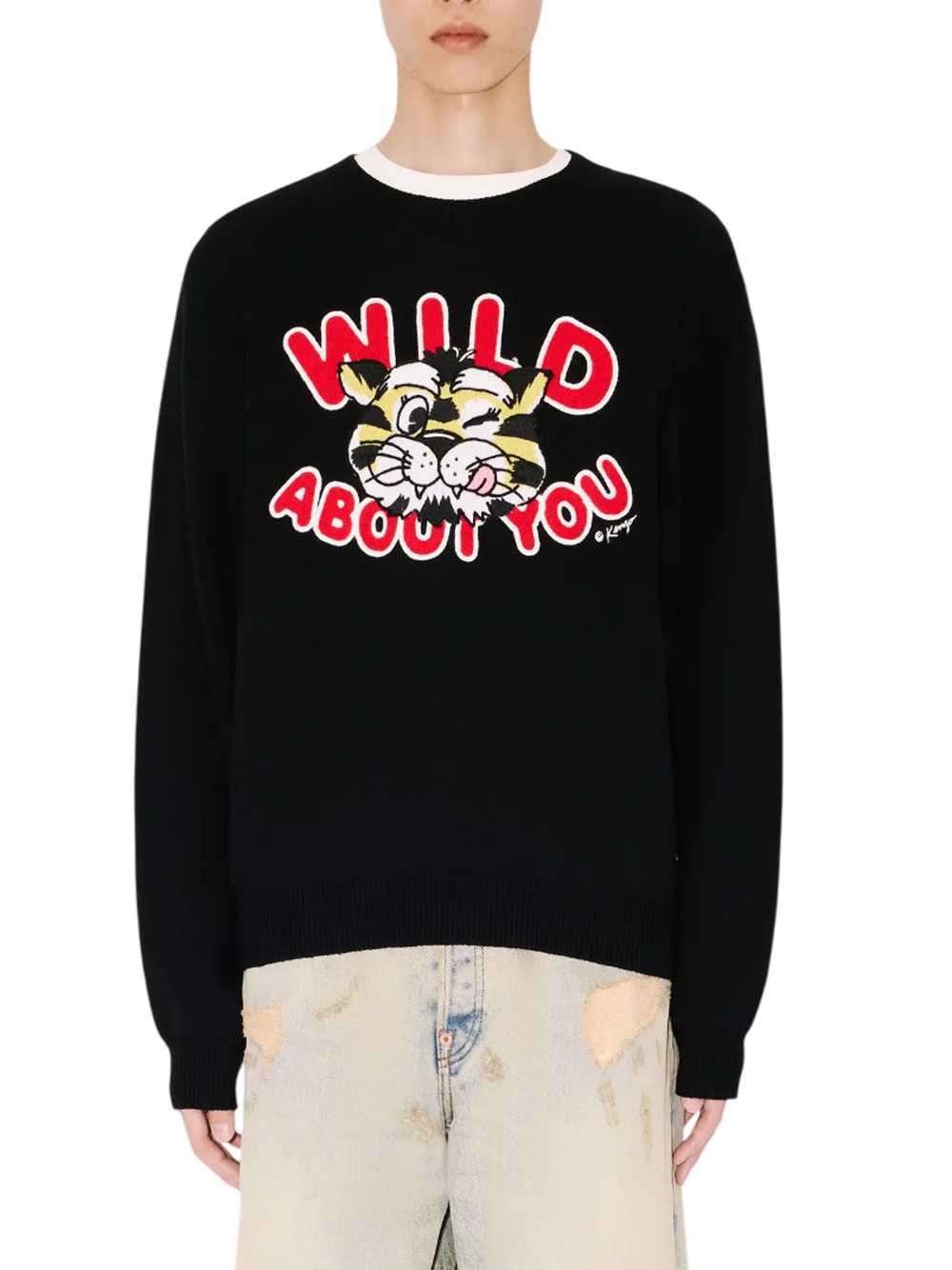 Kenzo Men Kenzo Wild Tiger Wool And Cotton Sweater