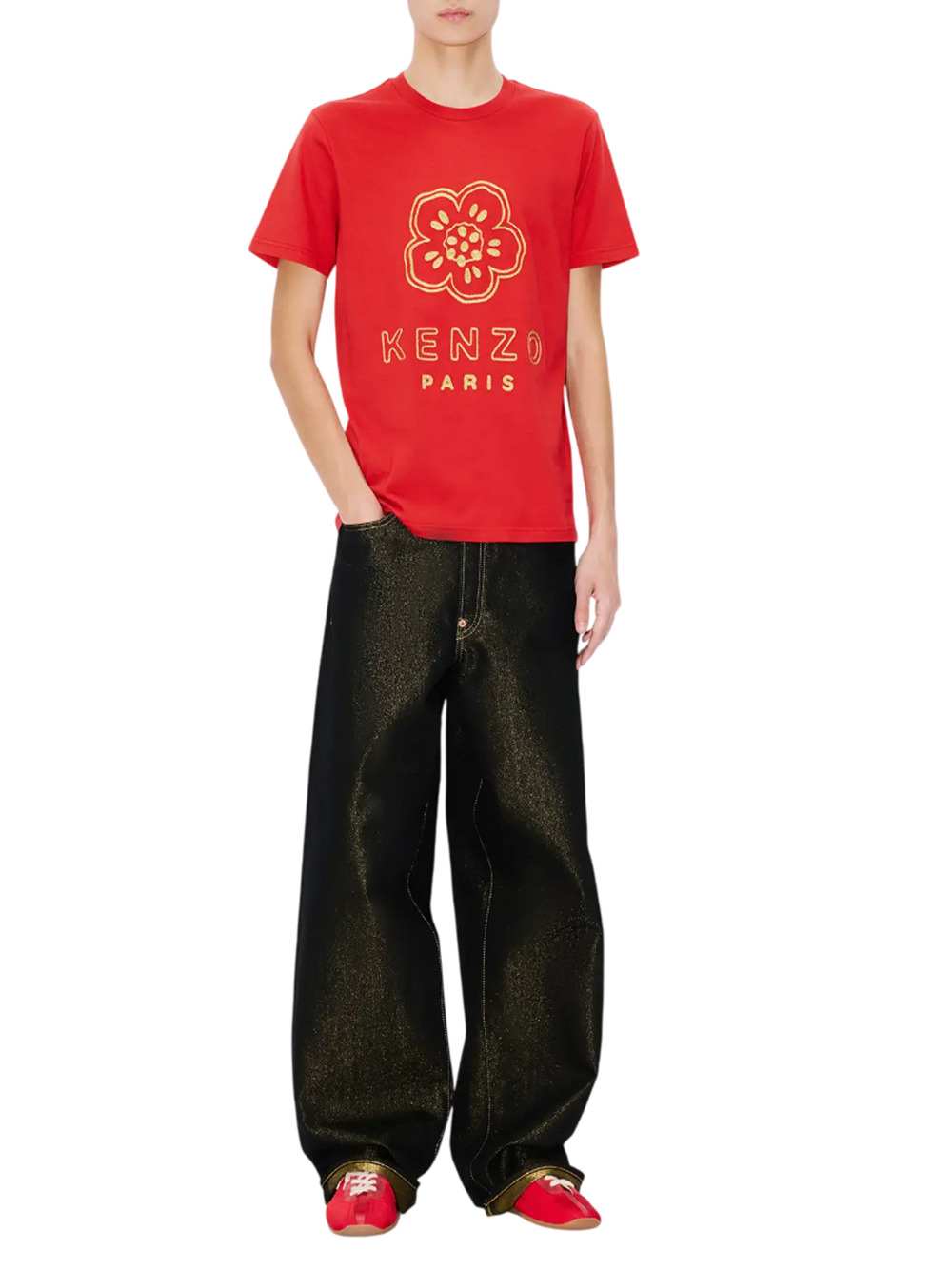 Kenzo Men Slim-Fit Cotton T-Shirt With Embroidered "Boke Flower" KENZO