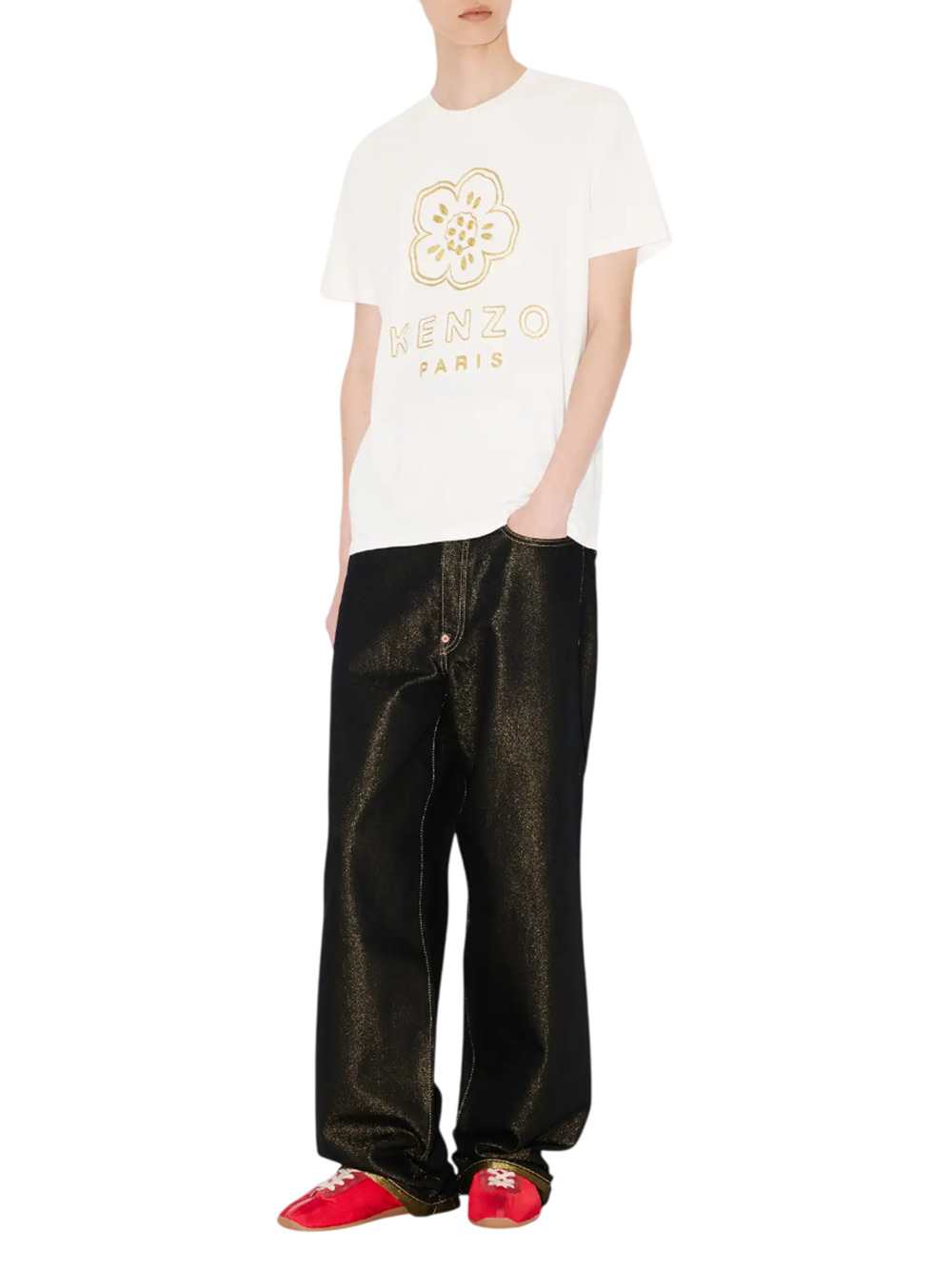 Kenzo Men Slim-Fit Cotton T-Shirt With "Boke Flower" Embroidery KENZO