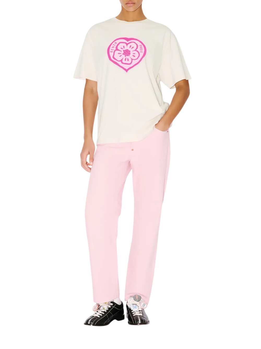 Kenzo Women Loose-Fitting Cotton T-Shirt "Kenzo Boke Heart" KENZO