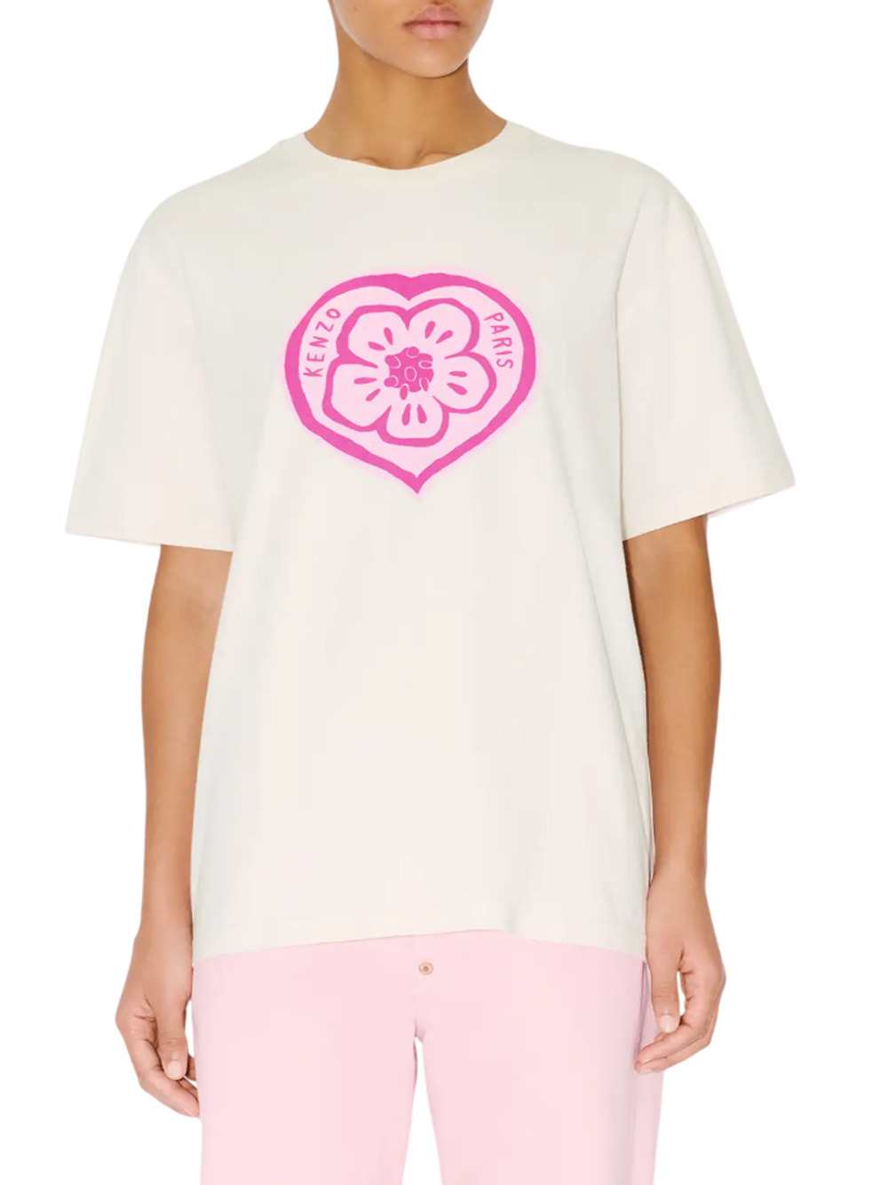 Kenzo Women Loose-Fitting Cotton T-Shirt "Kenzo Boke Heart" KENZO