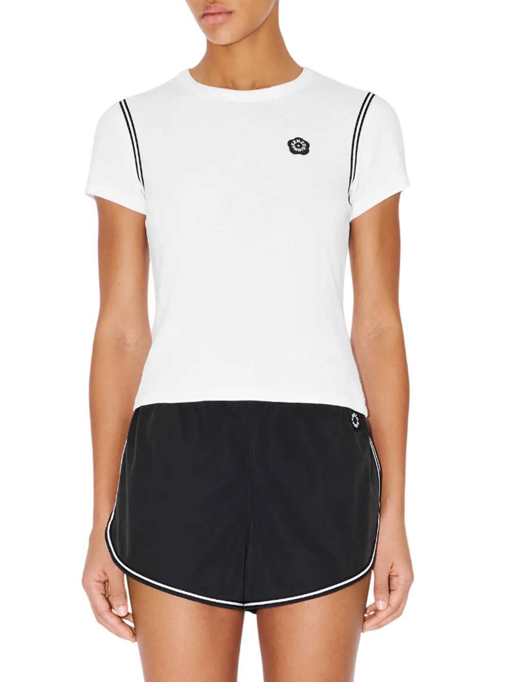 Kenzo Women Embroidered Cotton T-Shirt "Boke Flower 2.0"