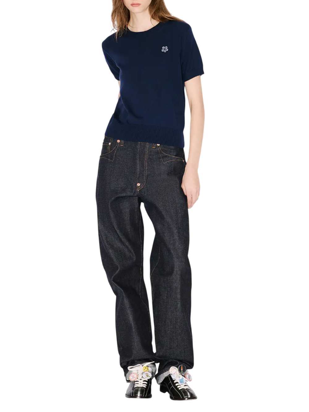 Kenzo Women "Boke Flower" Merino Wool Short-Sleeve Top KENZO