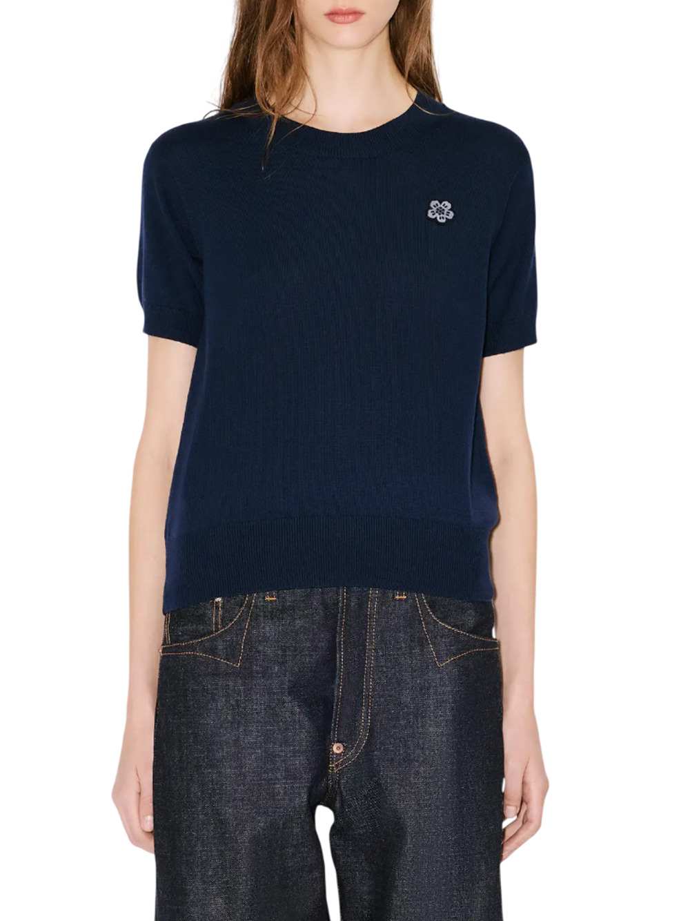 Kenzo Women "Boke Flower" Merino Wool Short-Sleeve Top KENZO