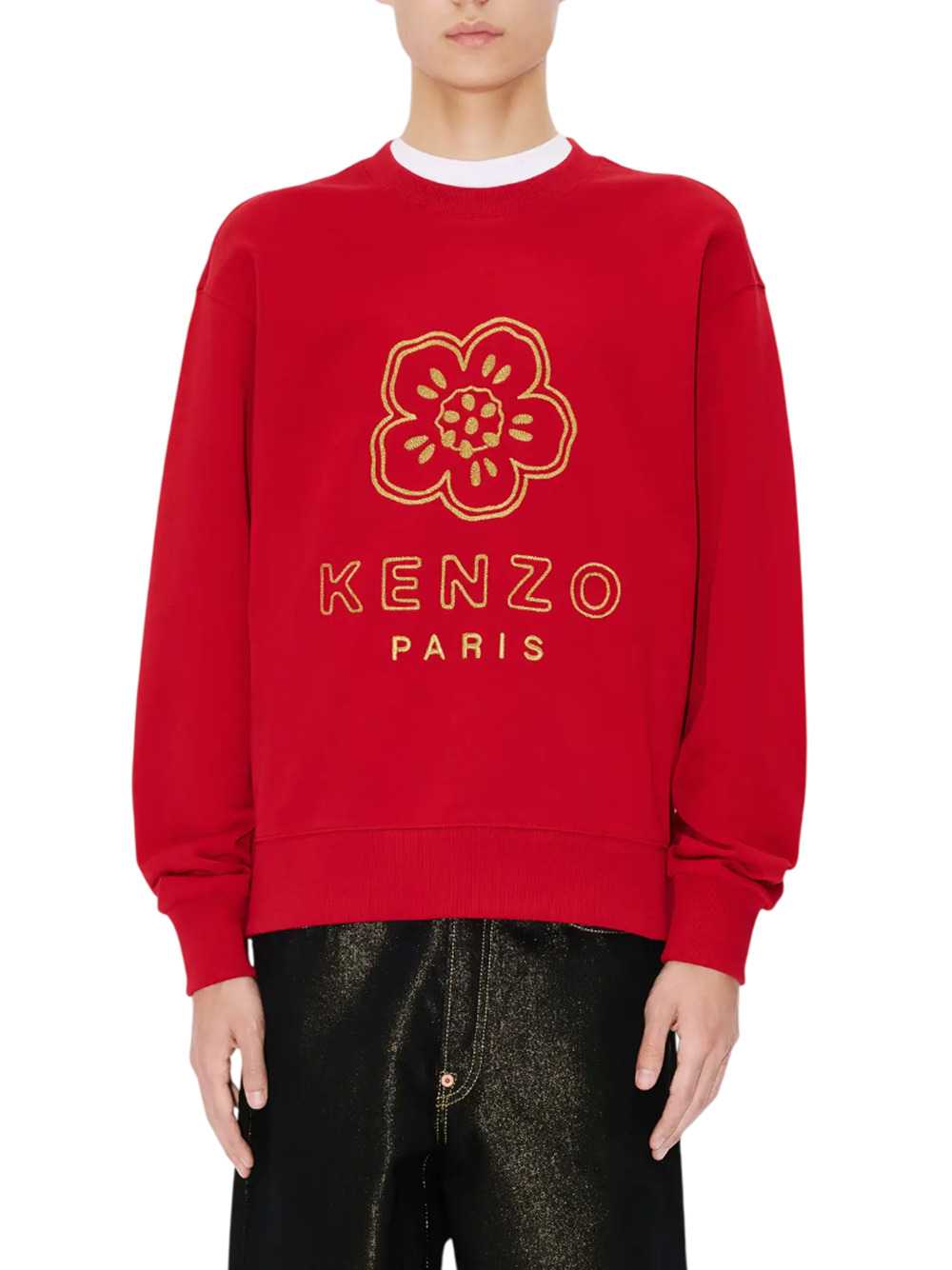 Kenzo Men Embroidered "Boke Flower" Cotton Sweatshirt