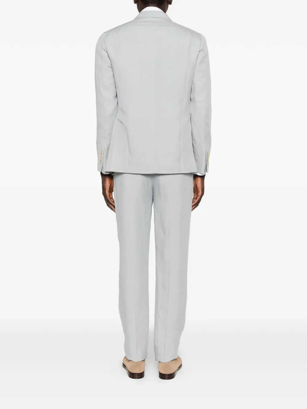 Eleventy Men Double-Breasted Linen Suit ELEVENTY