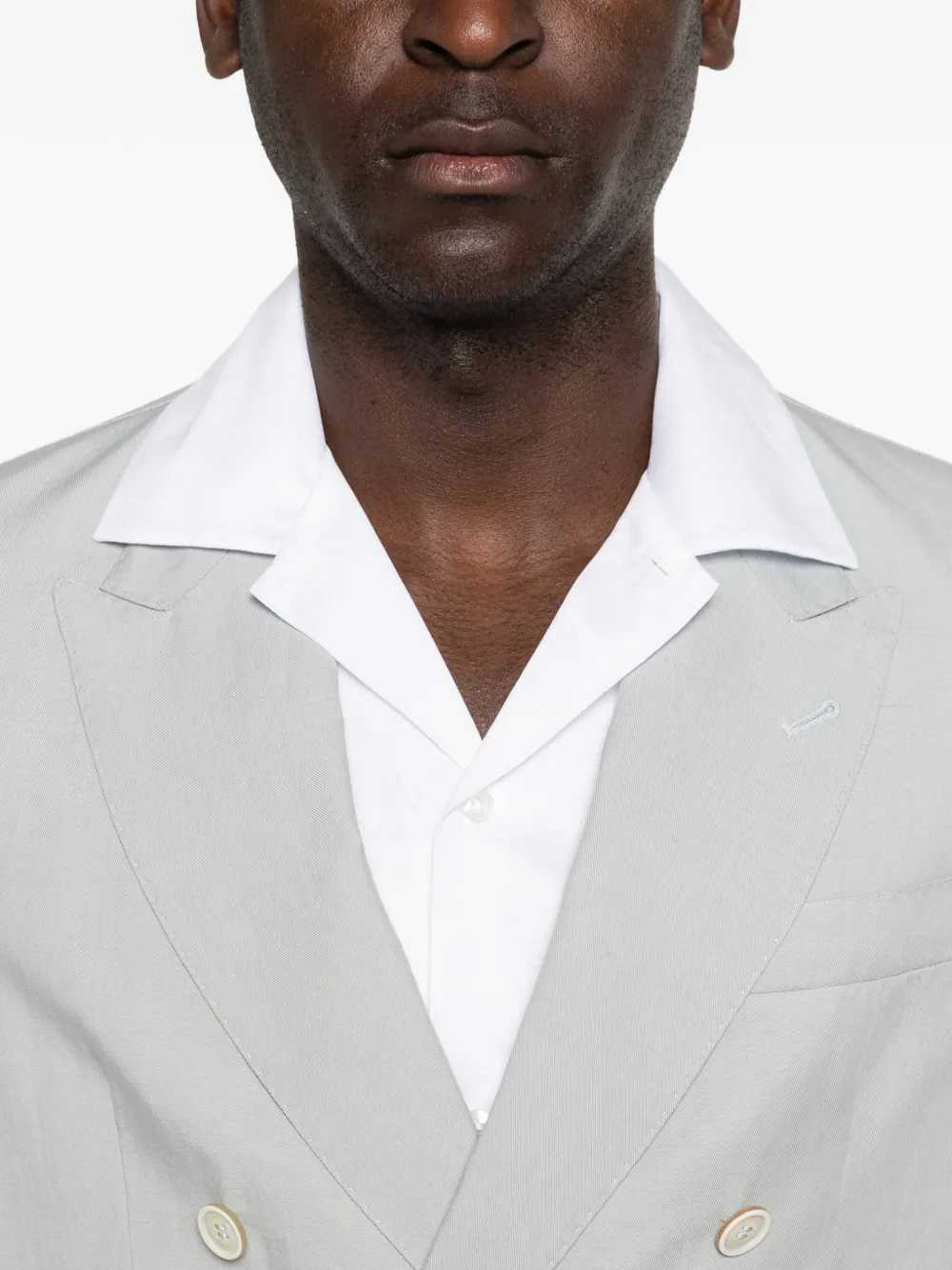 Eleventy Men Double-Breasted Linen Suit ELEVENTY