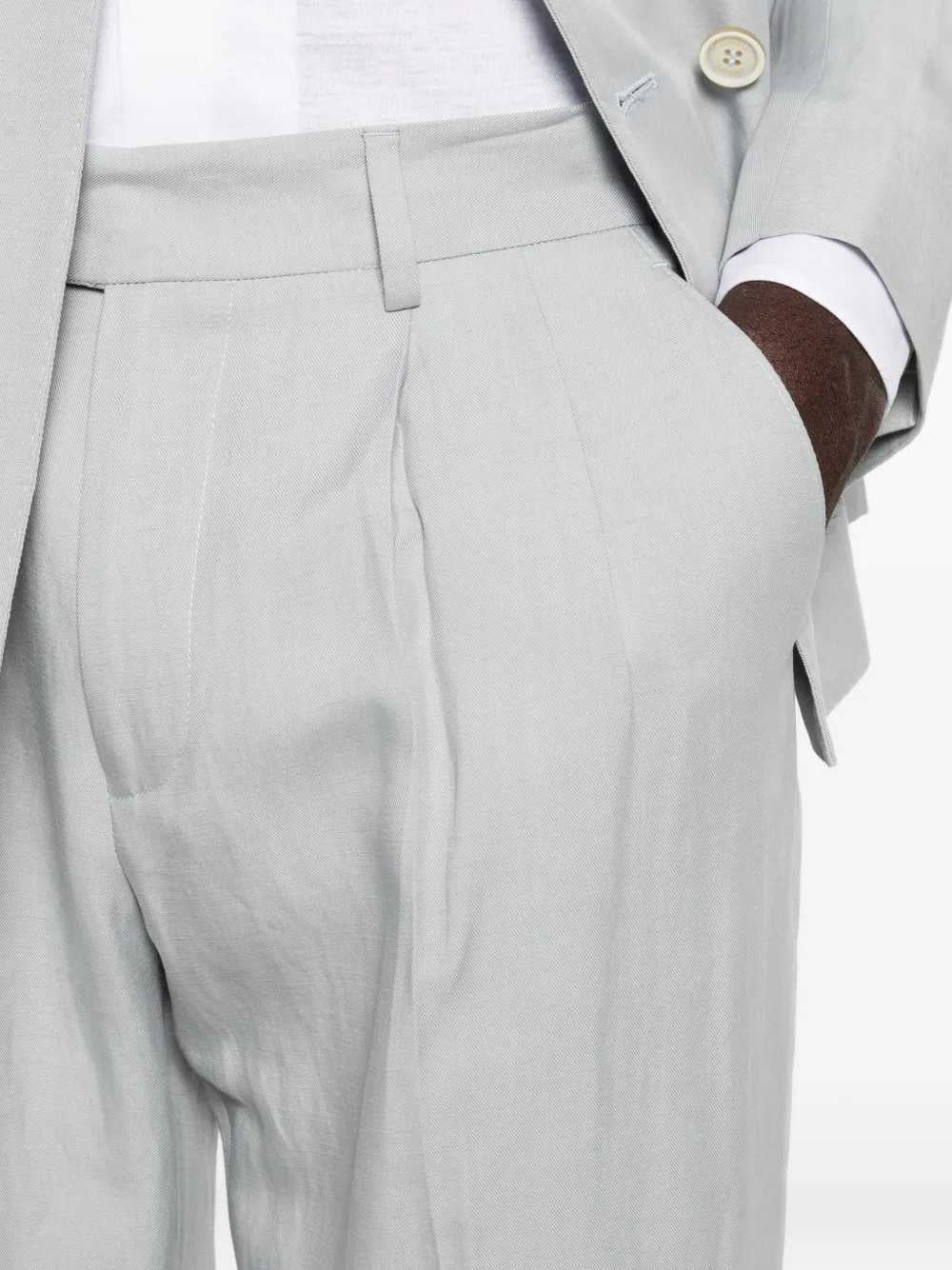 Eleventy Men Double-Breasted Linen Suit ELEVENTY