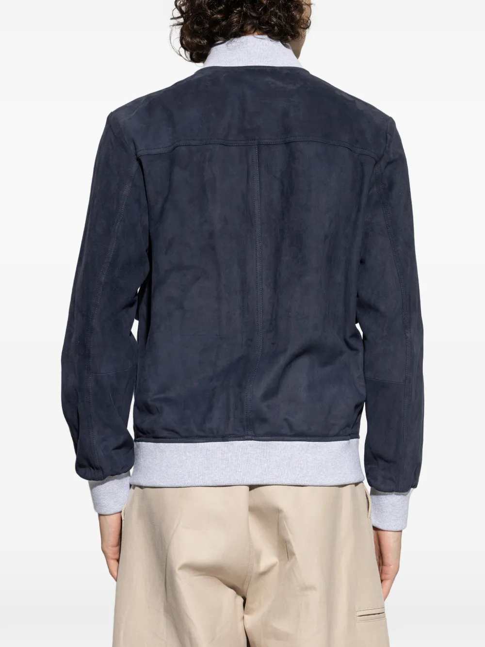 Eleventy Men Leather Jacket With Pocket And Buttons