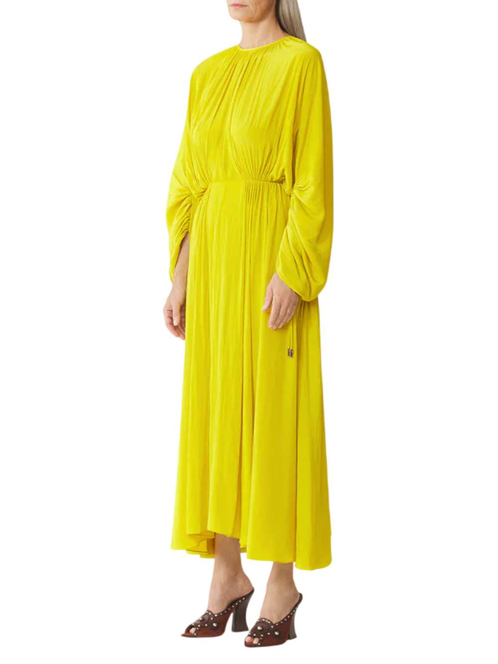 Lanvin Women Crew-Neck Midi Dress With Draped Detail LANVIN