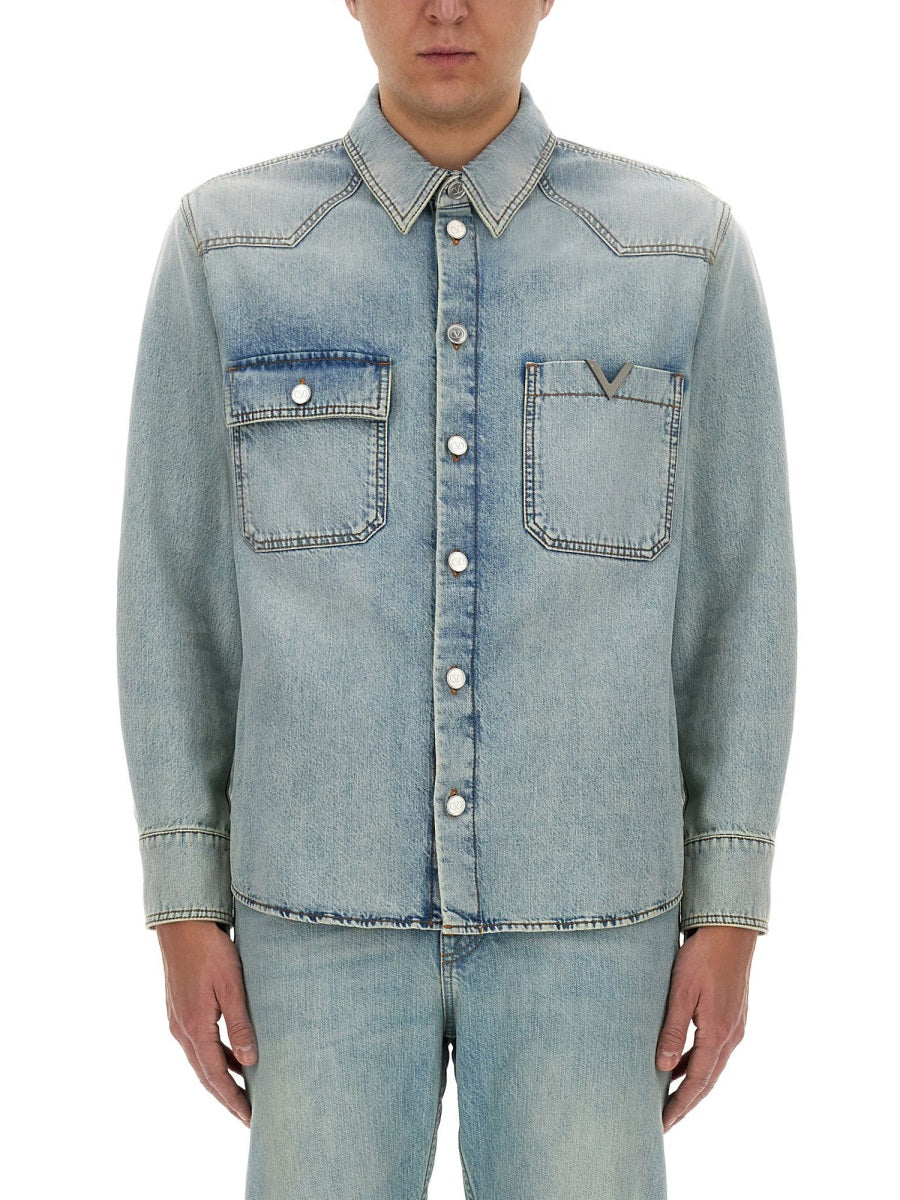Valentino Men Denim Shirt VALENTINO