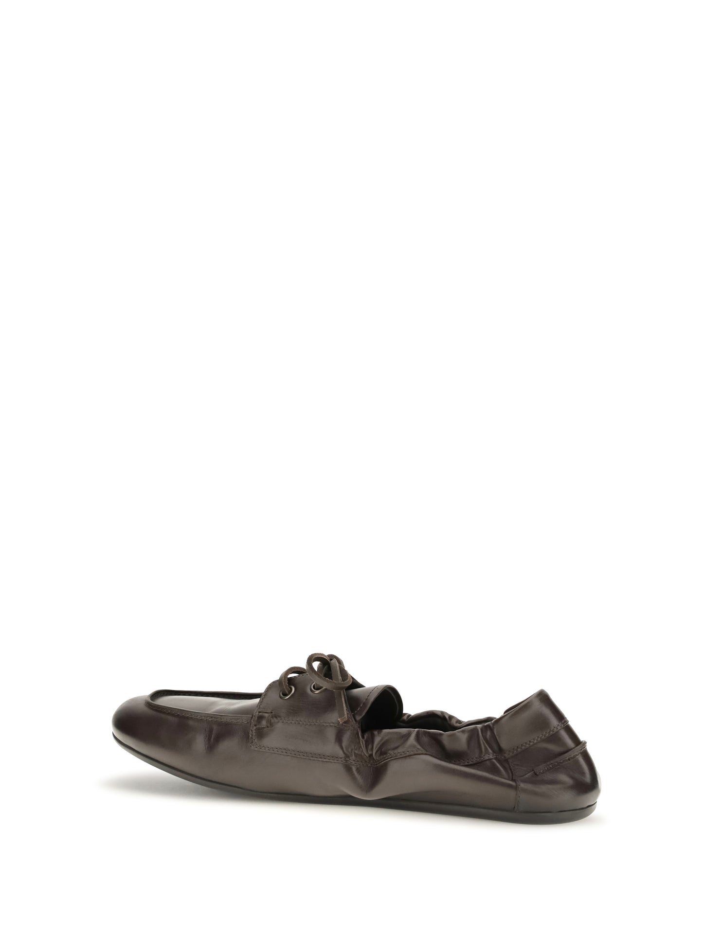 Prada Men Aged Leather Lace-Up Sneakers PRADA
