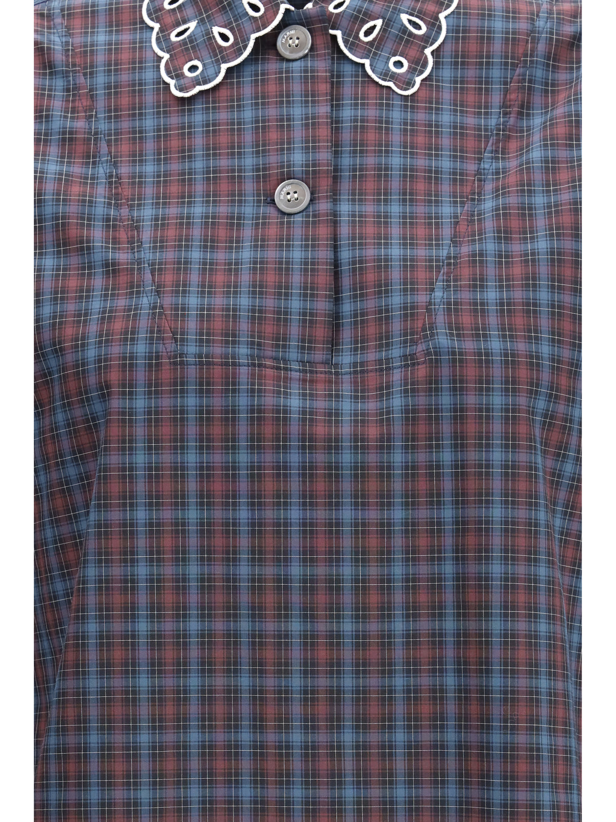 Marni Women Checked Cotton Shirt With Embroidered Details MARNI