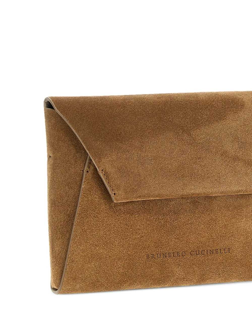 Brunello Cucinelli Women Suede Clutch With Jewel Decoration BRUNELLO CUCINELLI