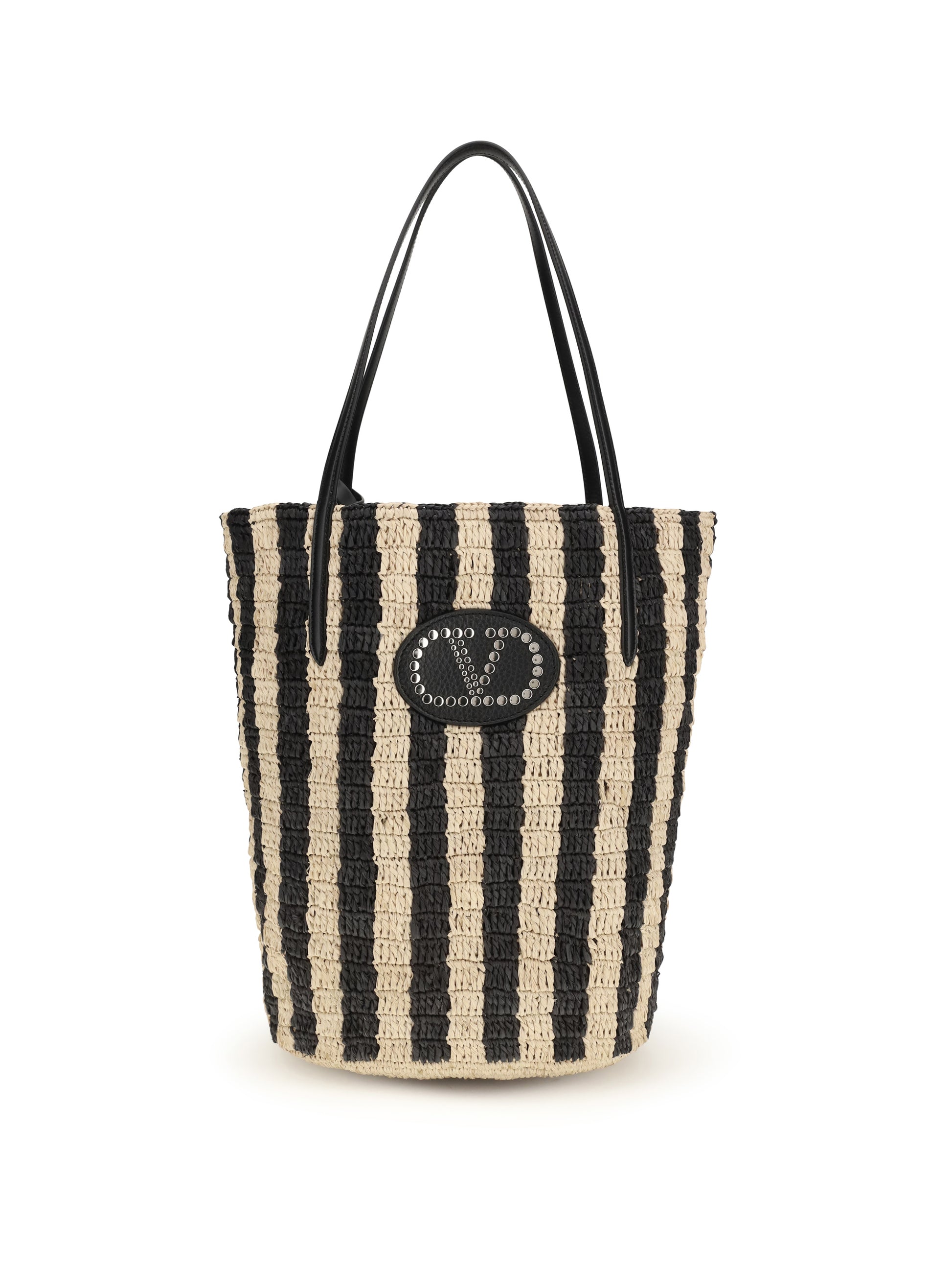 Valentino Garavani Women Striped Raffia Bucket Bag VALENTINO GARAVANI