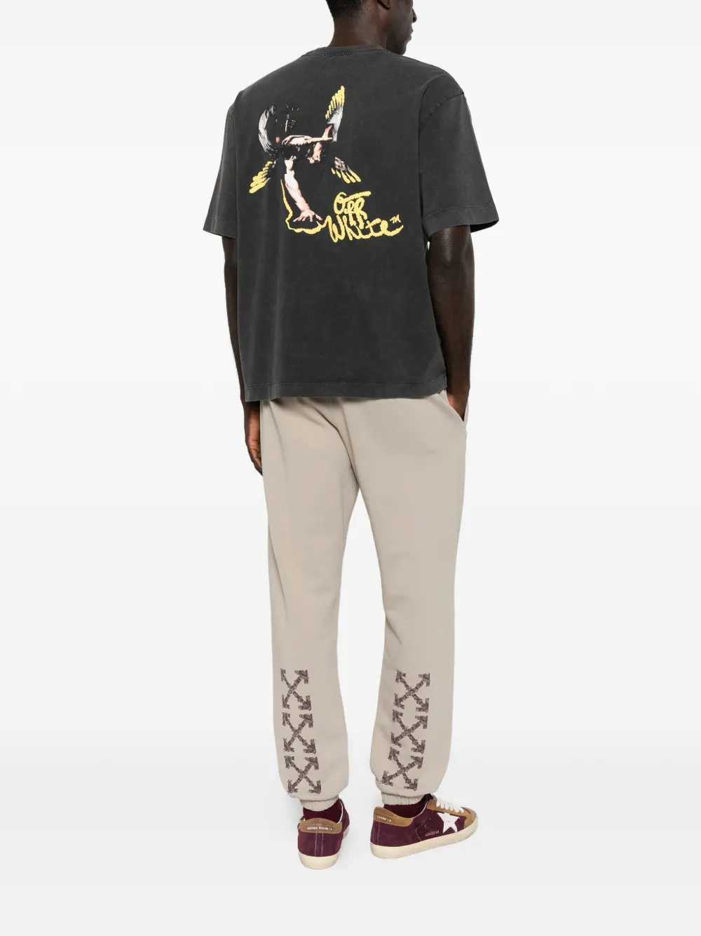 Off White Men Fallen Angel Skate Cotton T-Shirt OFF-WHITE