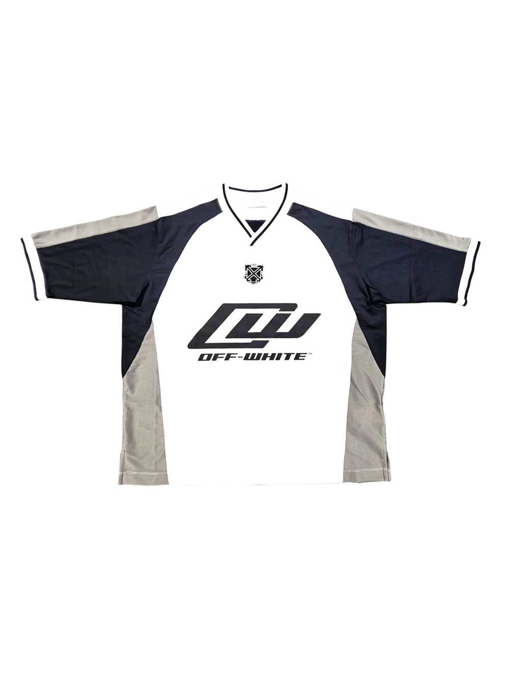 Off White Men V-Neck T-Shirt With Logo Print OFF-WHITE