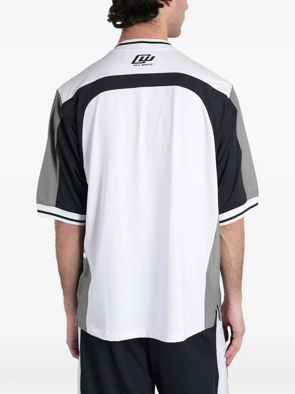 Off White Men V-Neck T-Shirt With Logo Print OFF-WHITE
